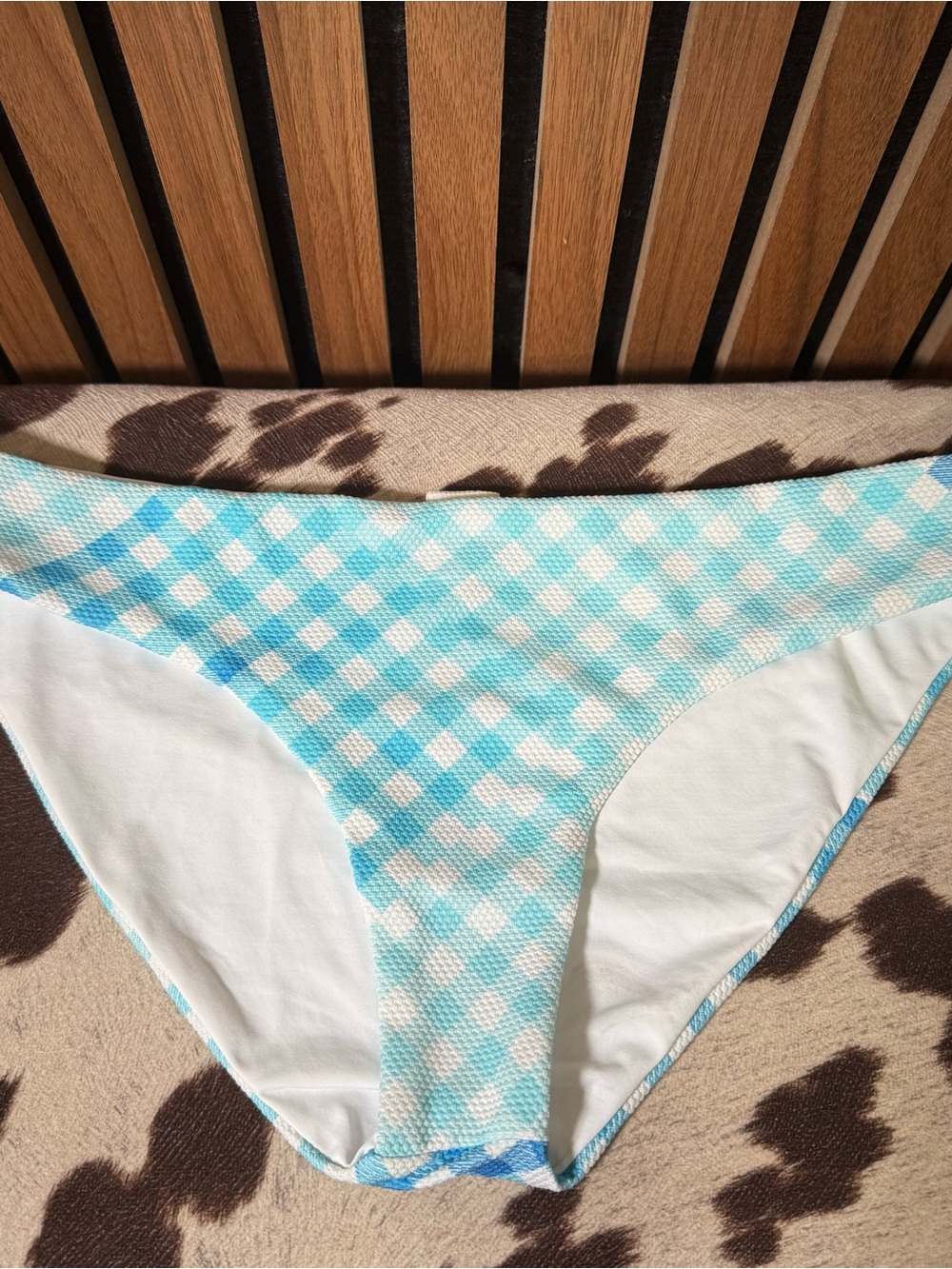 l*space White Bikini Bottom with Aqua Trim